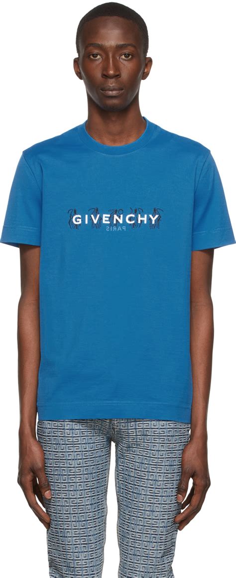 mens blue givenchy t shirt|Givenchy graphic crewneck t shirt.